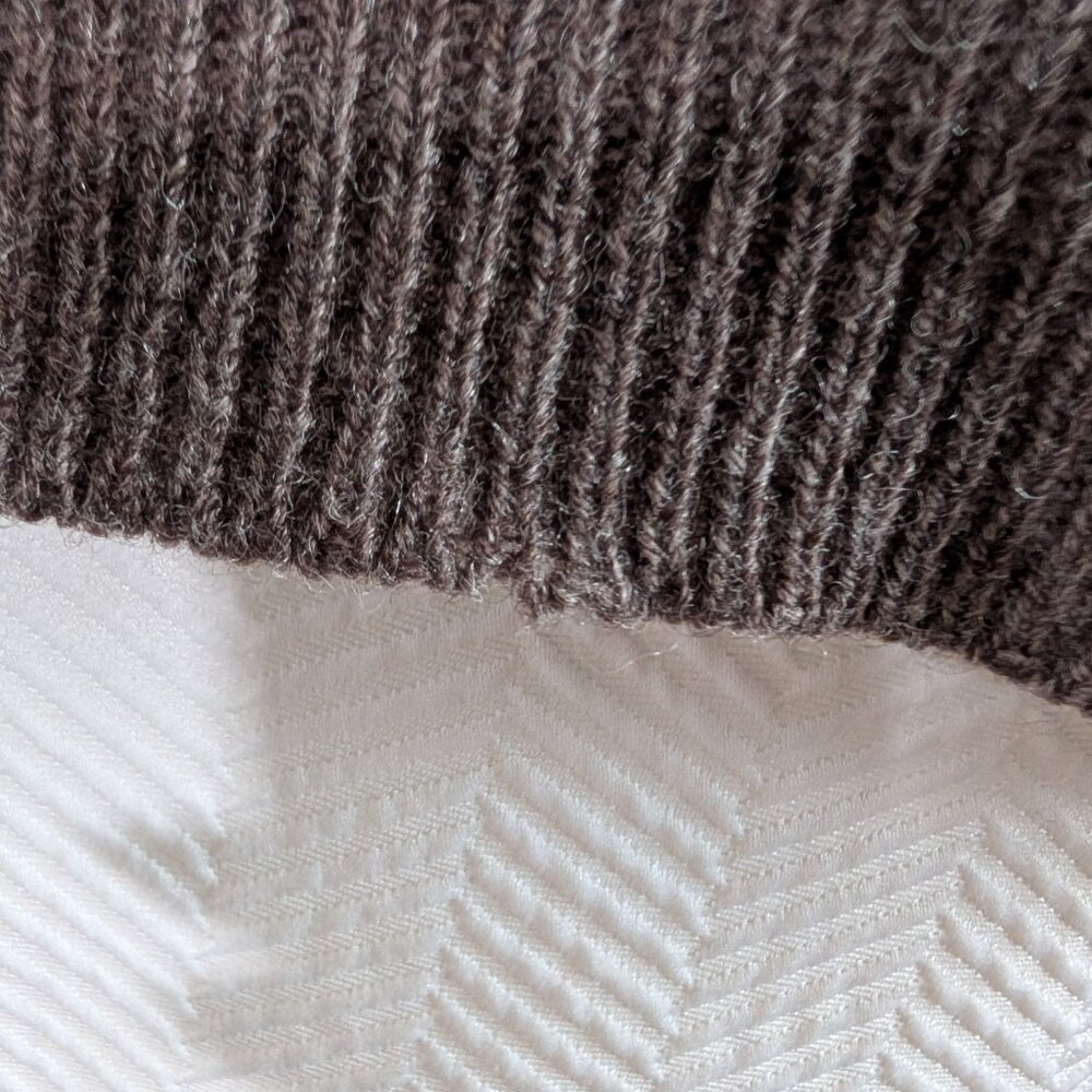 Vintage Shetland Wool Brown Sweater Deep V Neck Large Grandpa Academia Preppy - Picture 10 of 10